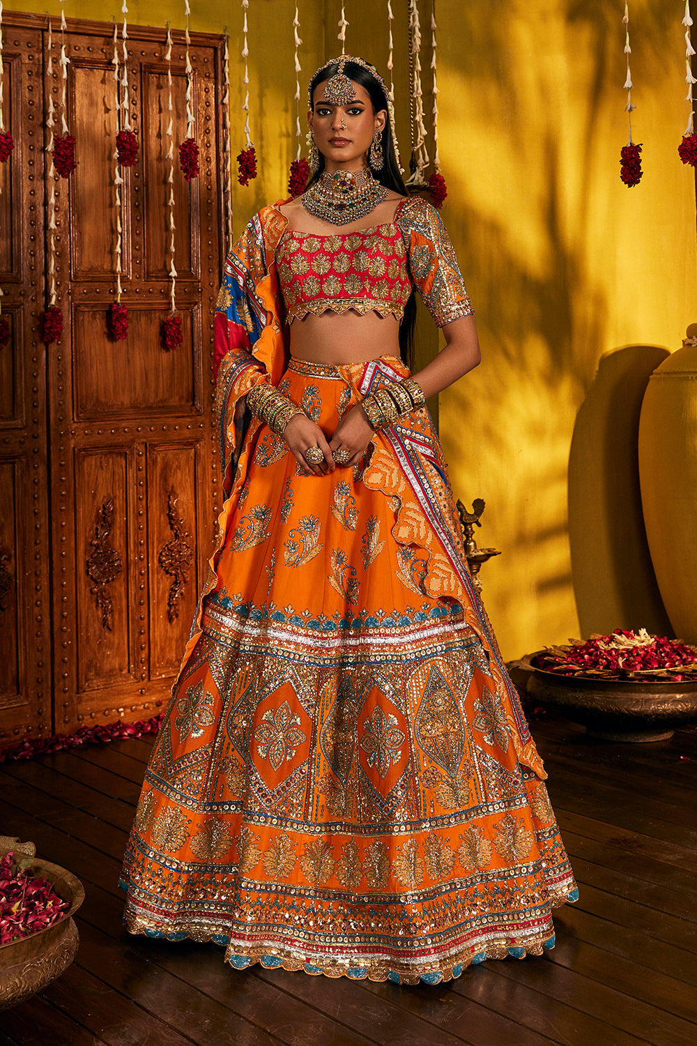Orange Lehenga Set