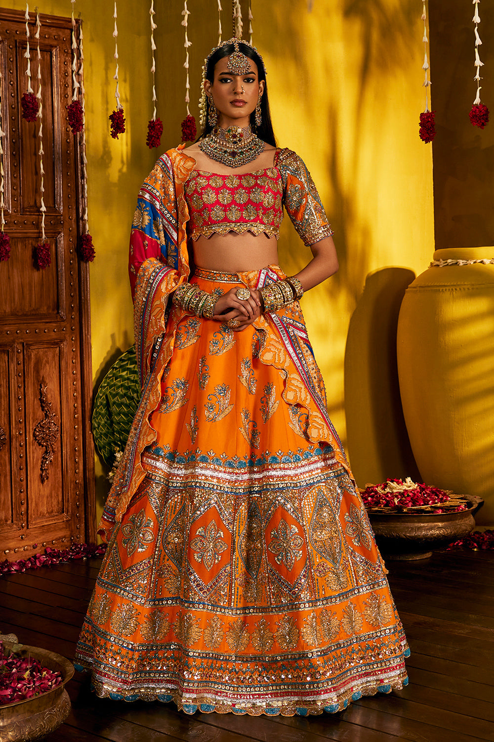 Orange Lehenga Set