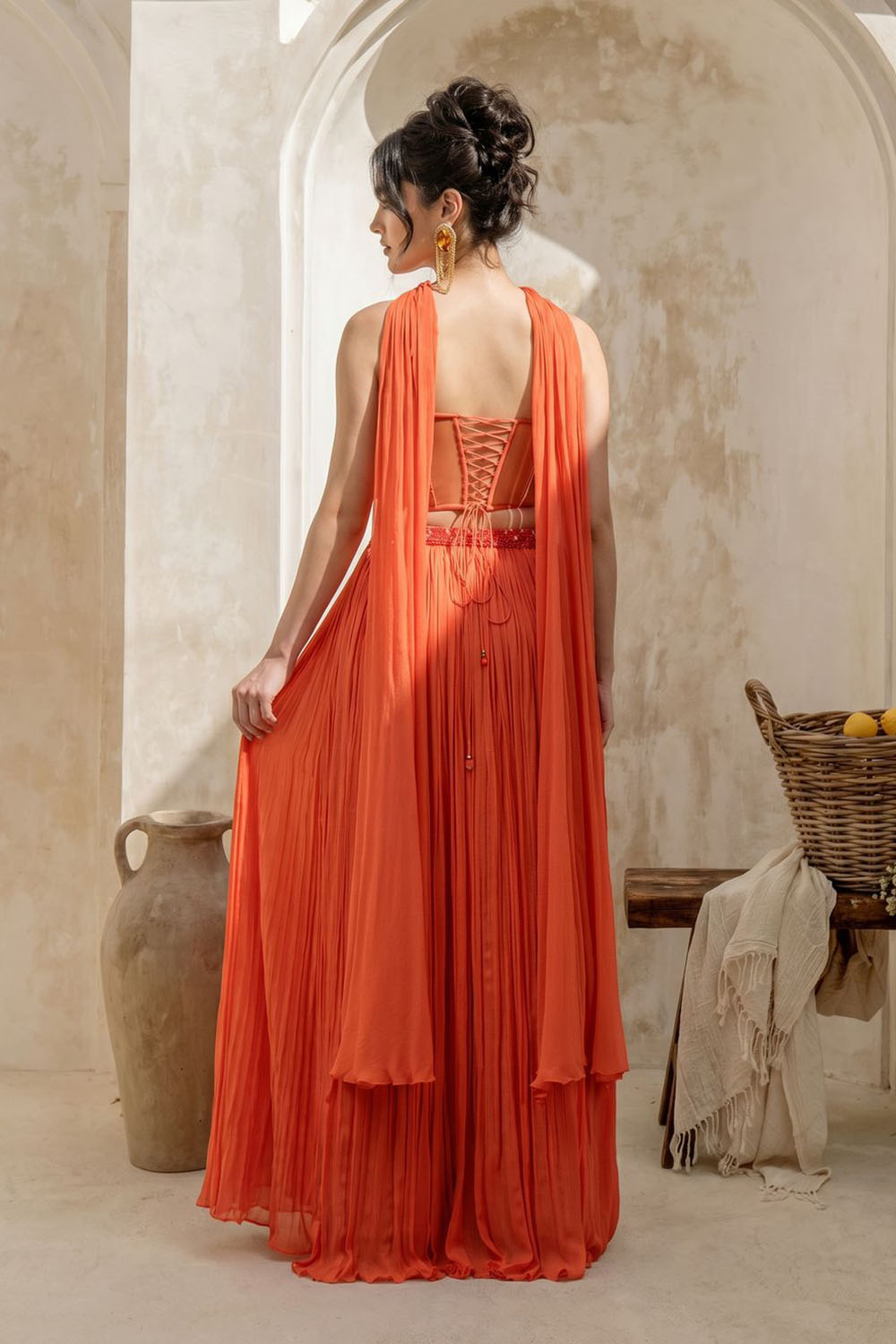 Orange Strapless Corset