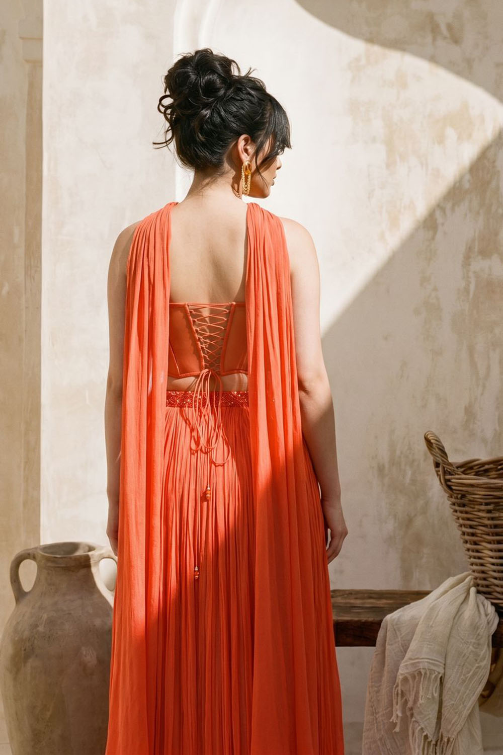 Orange Strapless Corset