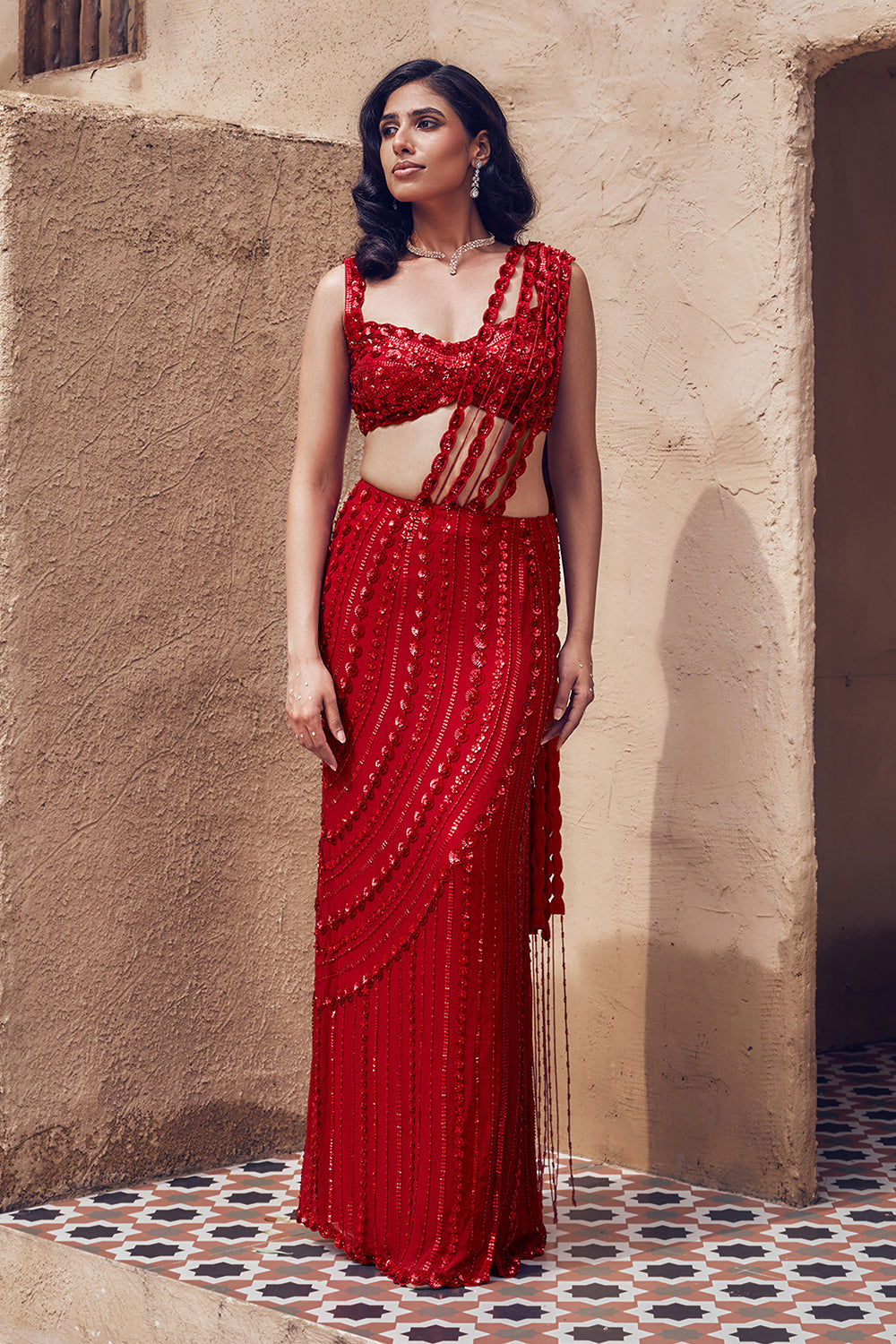Padmaraga Drape Saree