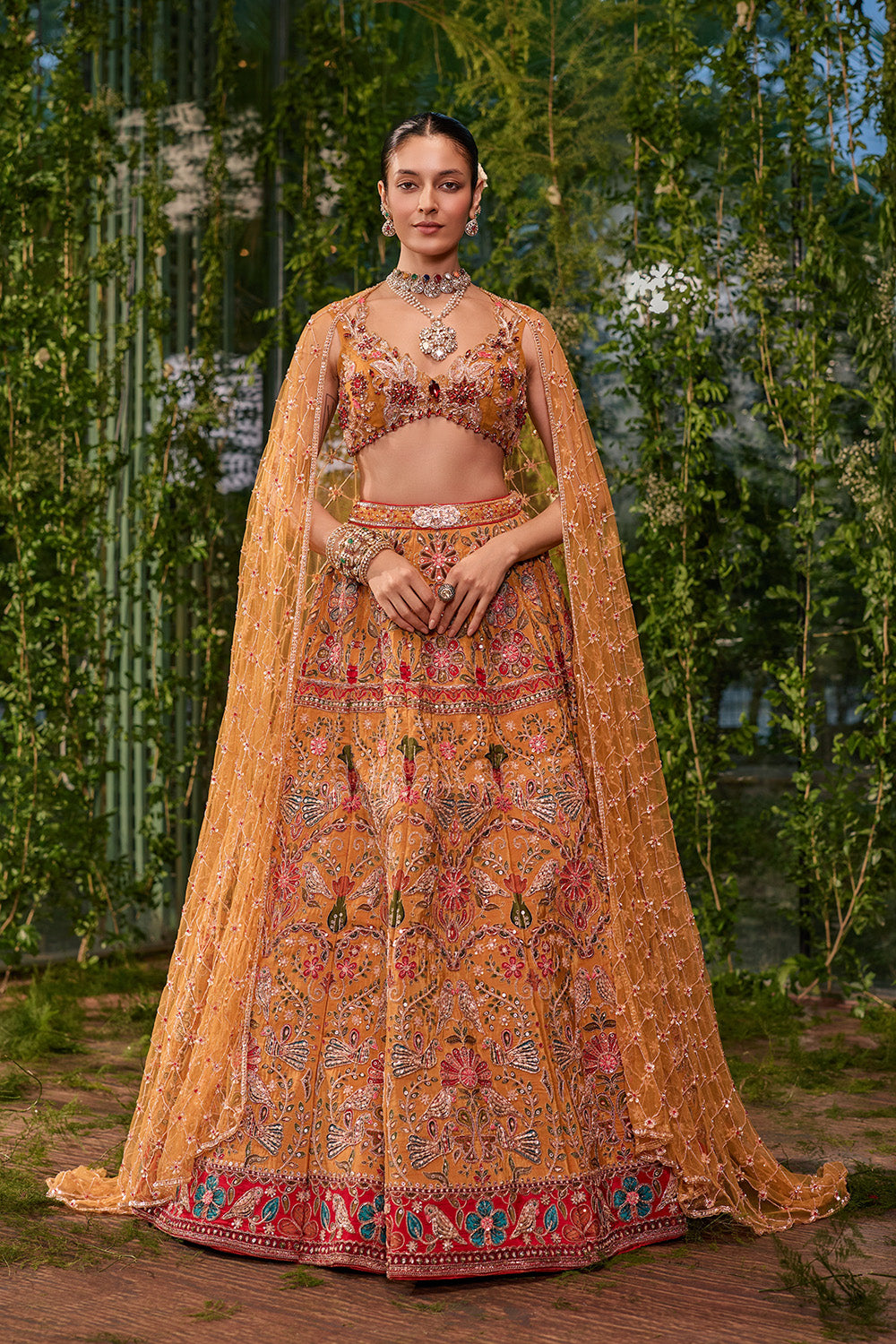 Pakshi Jaal- The Living Tapestry Lehenga