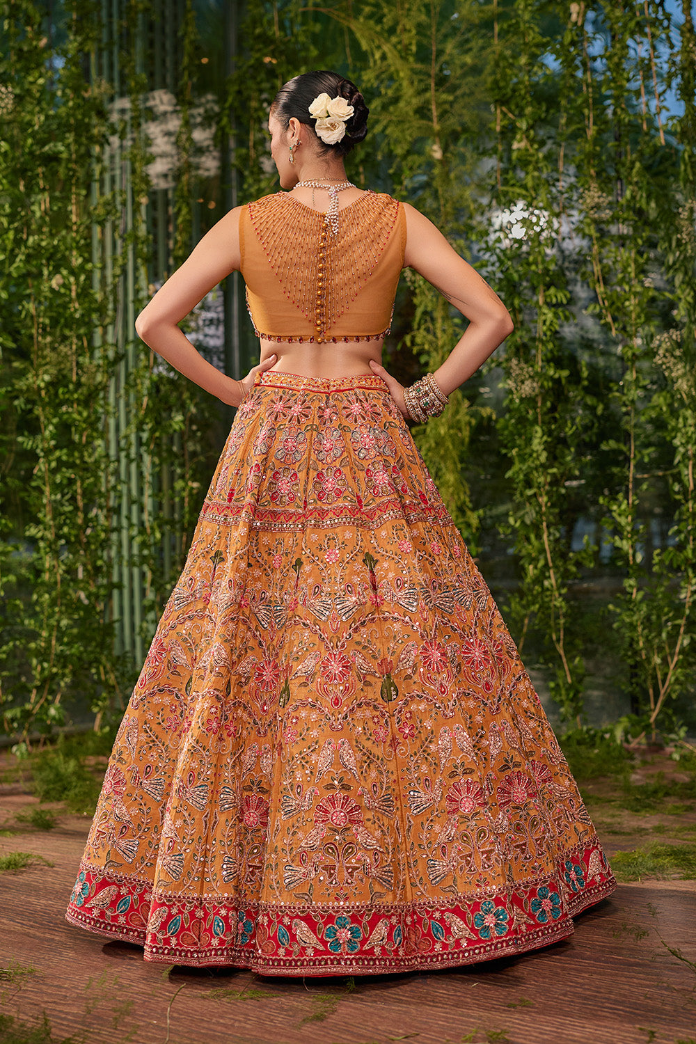 Pakshi Jaal- The Living Tapestry Lehenga