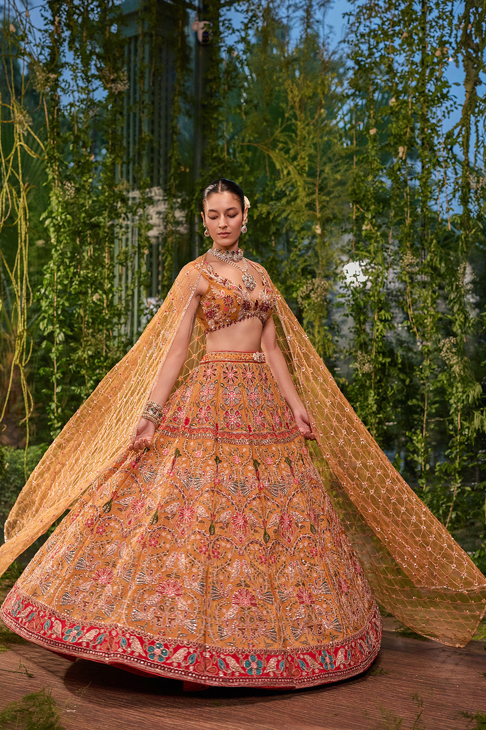 Pakshi Jaal- The Living Tapestry Lehenga