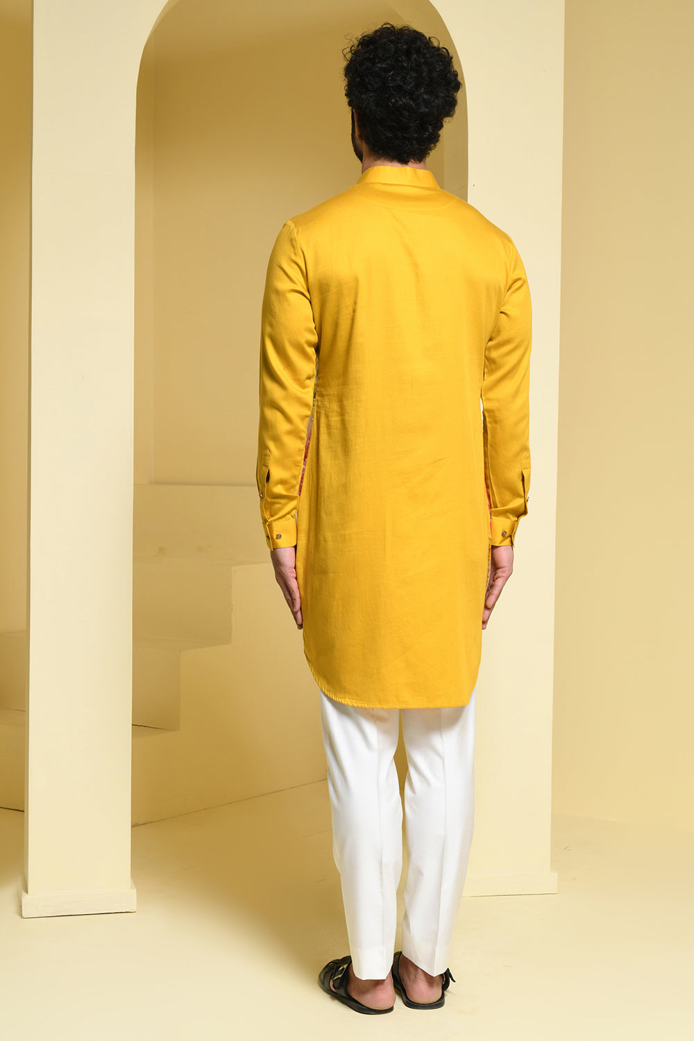 Pastel Cotton Kurta with Organza Details