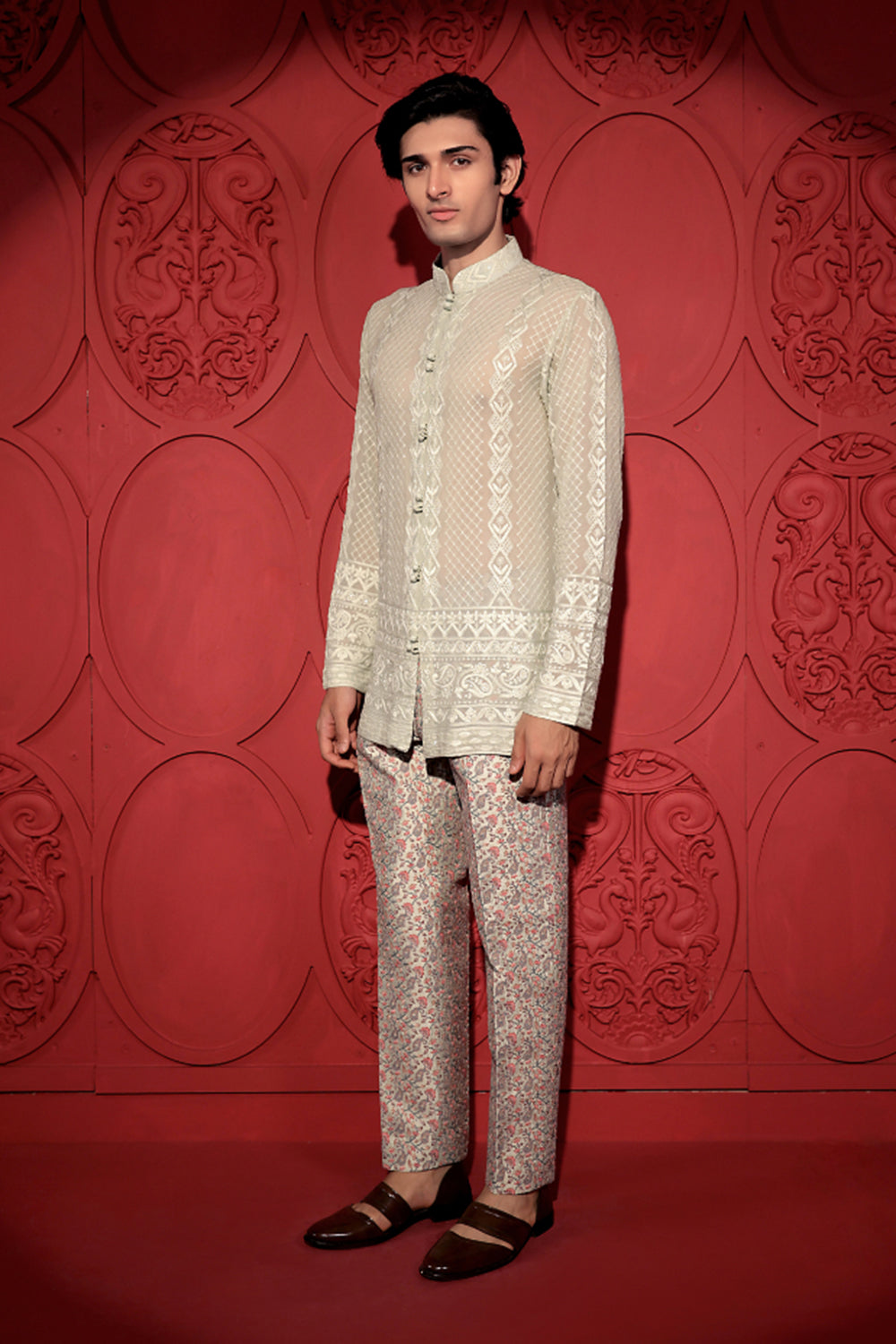 Pastel Green embroidered Pants