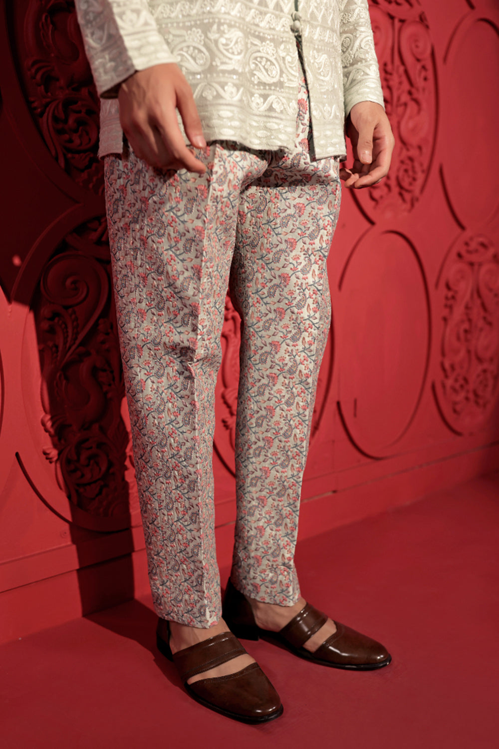 Pastel Green embroidered Pants