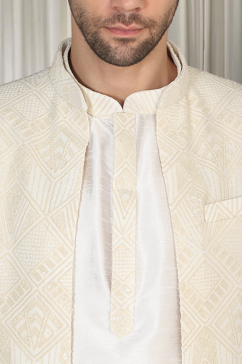 Pavitra Embroidered Long Open Jacket With Kurta And Pants