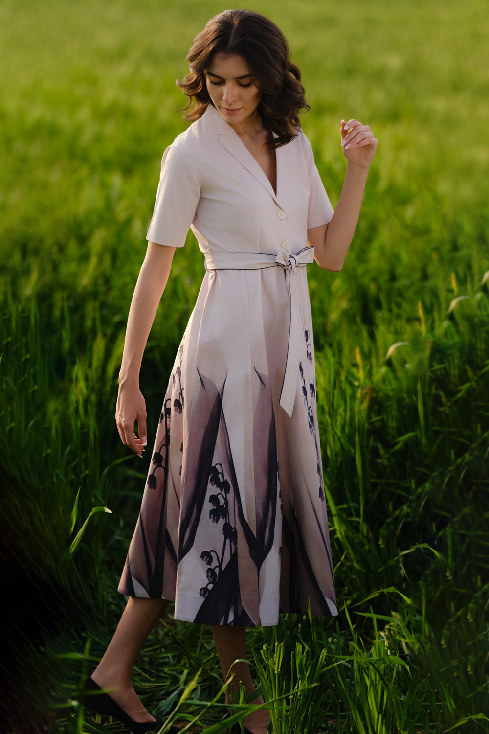 Peach Lilies Meadow Blazer Dress