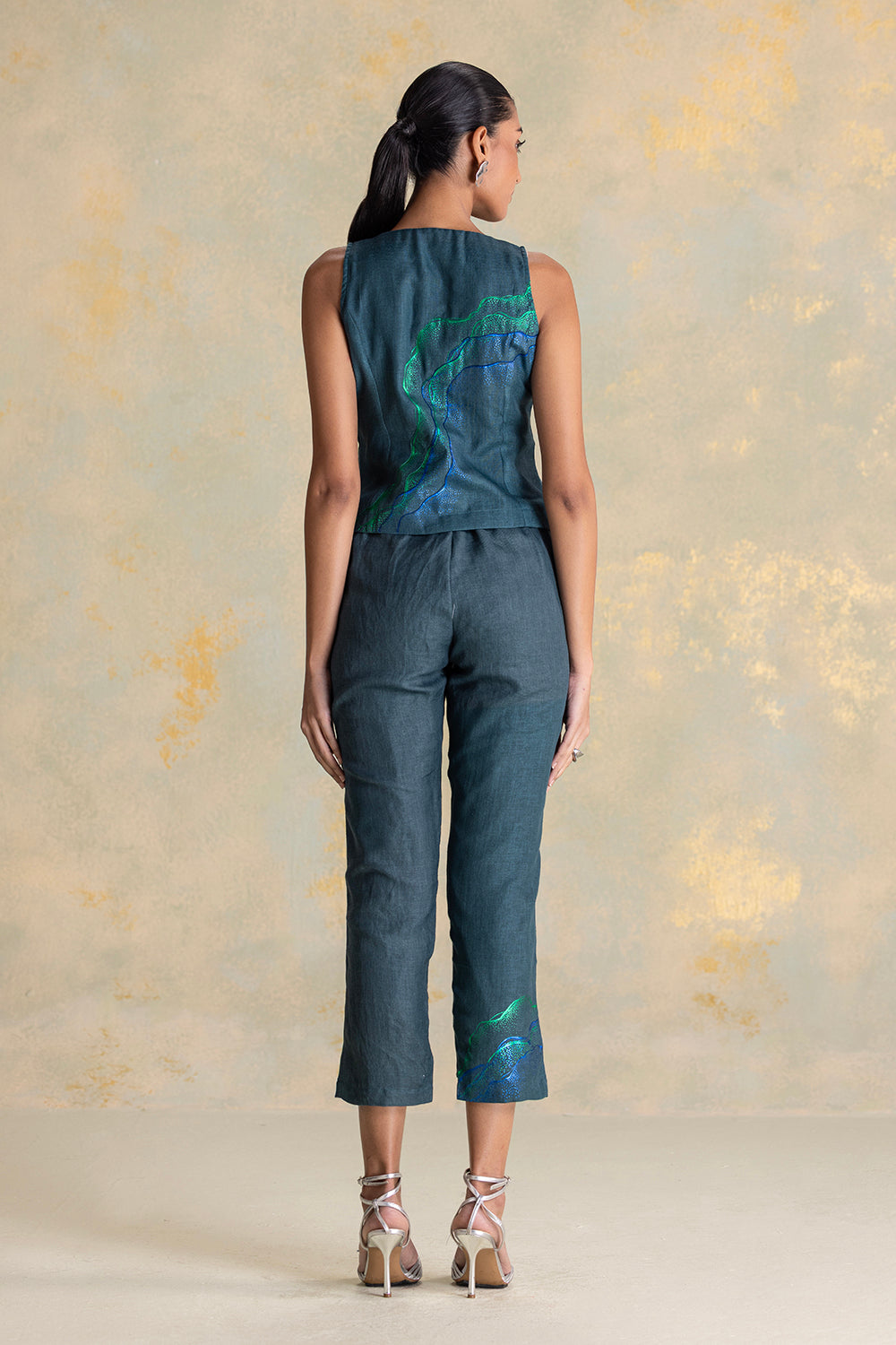 Peacock Veil Waist Coat Co-ord