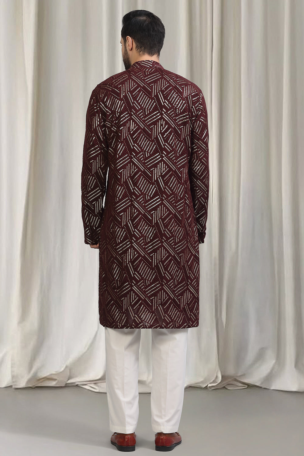 Phool Bahaar Embroidered Kurta With Back Elastic Pants And Dupatta