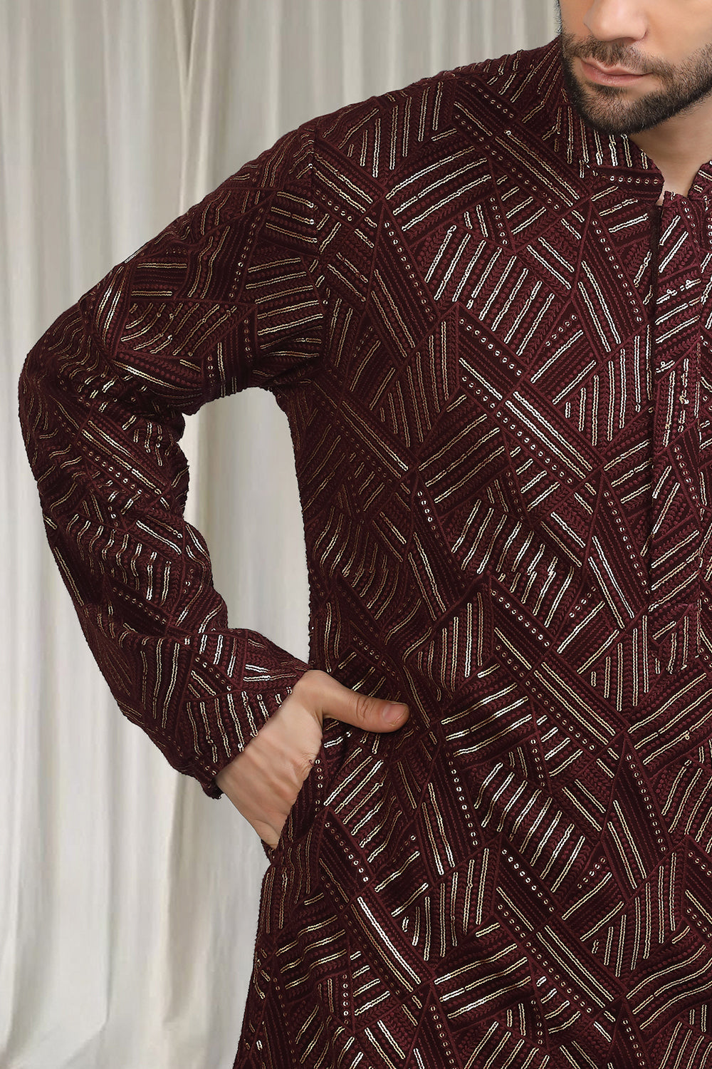Phool Bahaar Embroidered Kurta With Back Elastic Pants And Dupatta