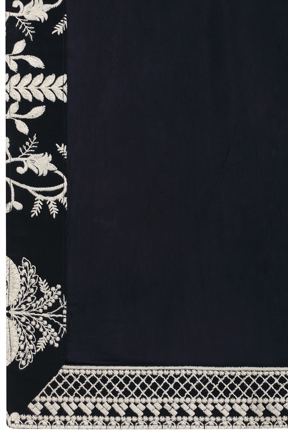 Phool Patti Embroidered Kurta With Back Elastic Pants And Dupatta