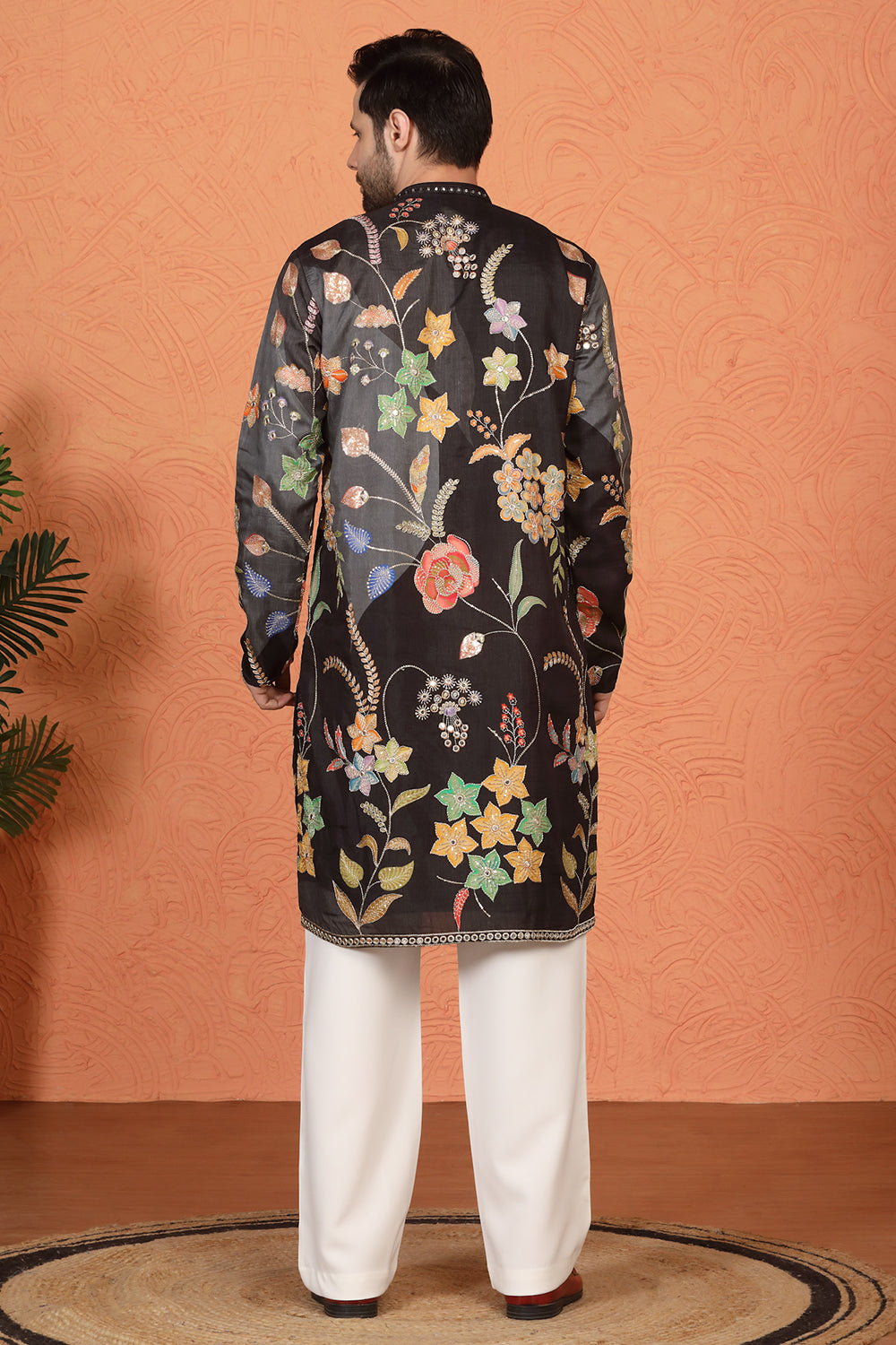 Phool Utsav Printed Embroidered Kurta with Loose Fit Parallel Pants