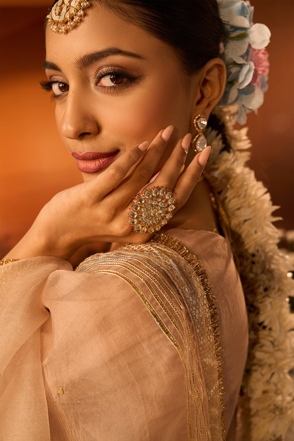 Pink Chanderi Embroidered Kurta Set