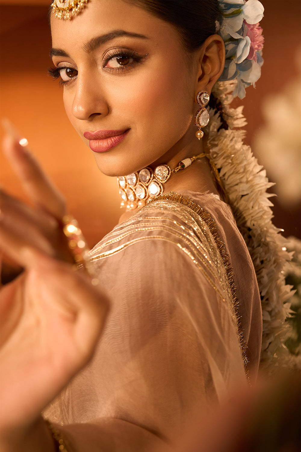 Pink Chanderi Embroidered Kurta Set