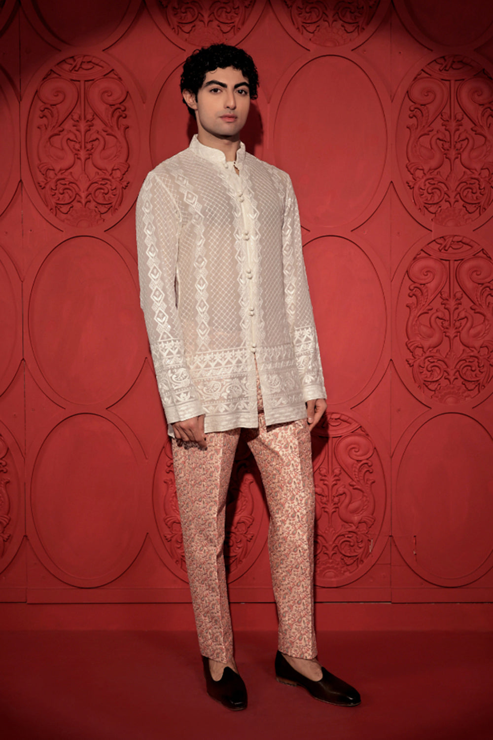 Pink embroidered Pants