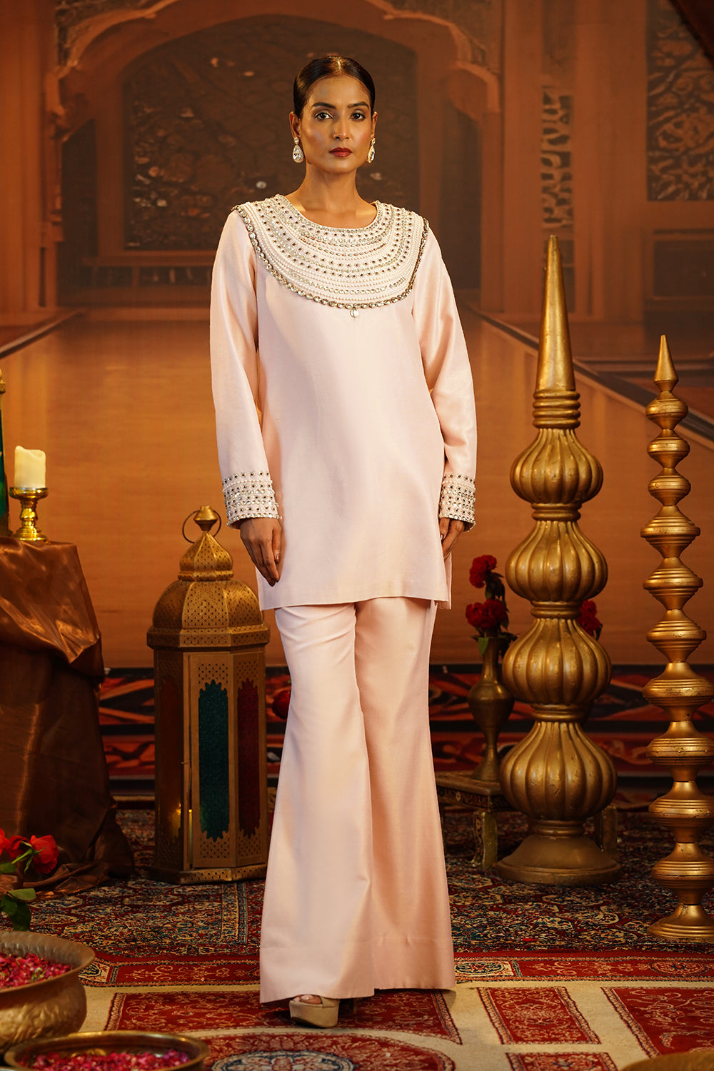 Pink Kasab Silk Suit Set