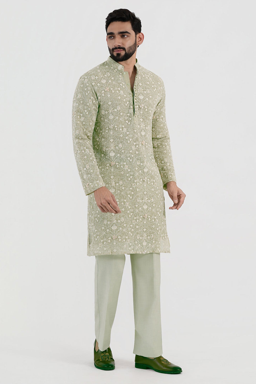 Pistachio Flora Kurta Set