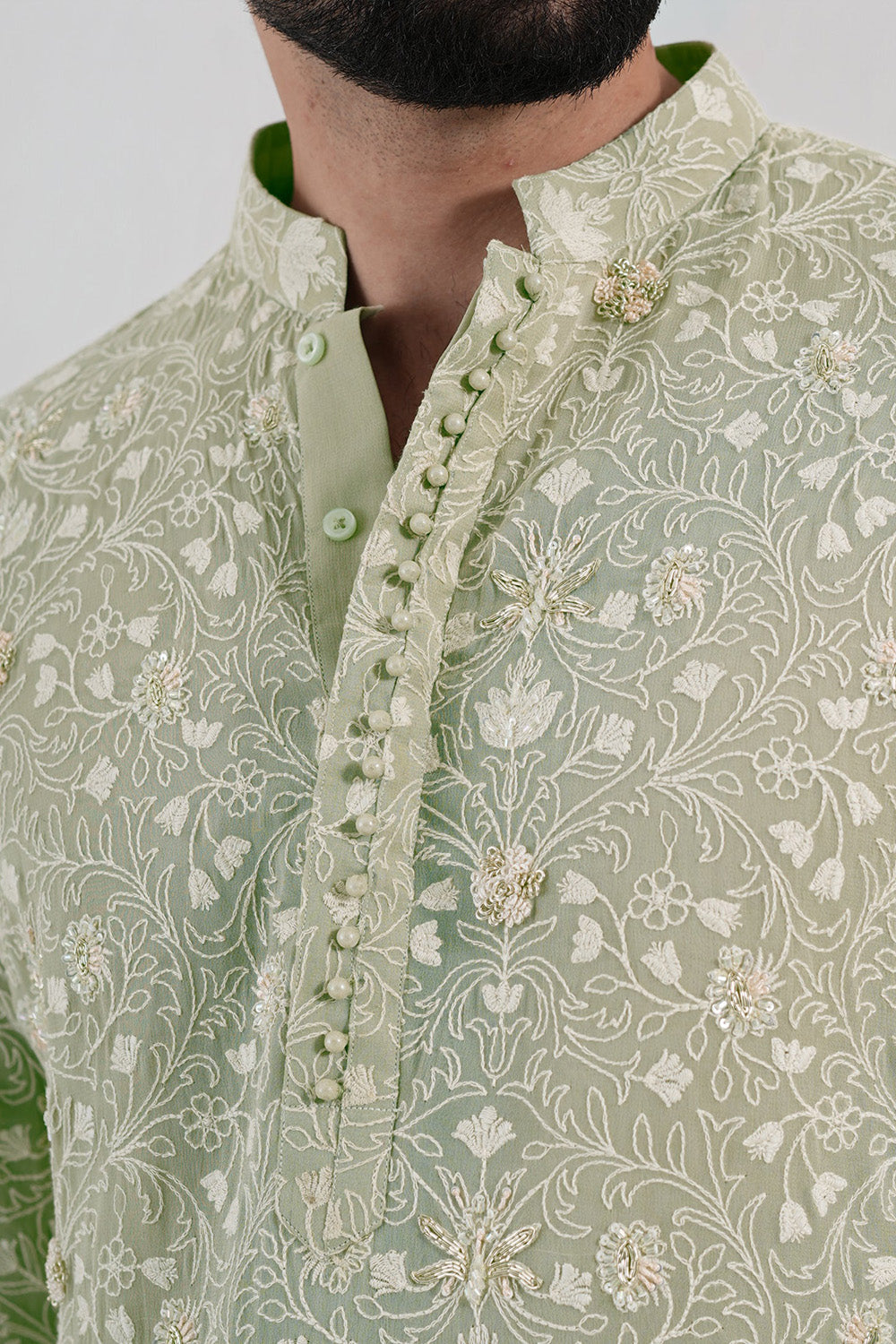 Pistachio Flora Kurta Set