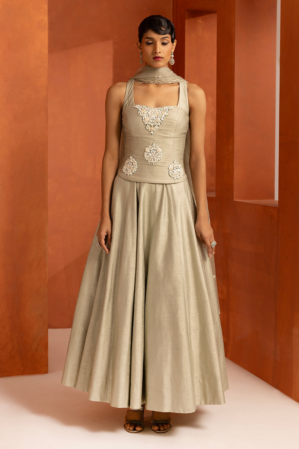 Powder Blue Corset Kalidar Set