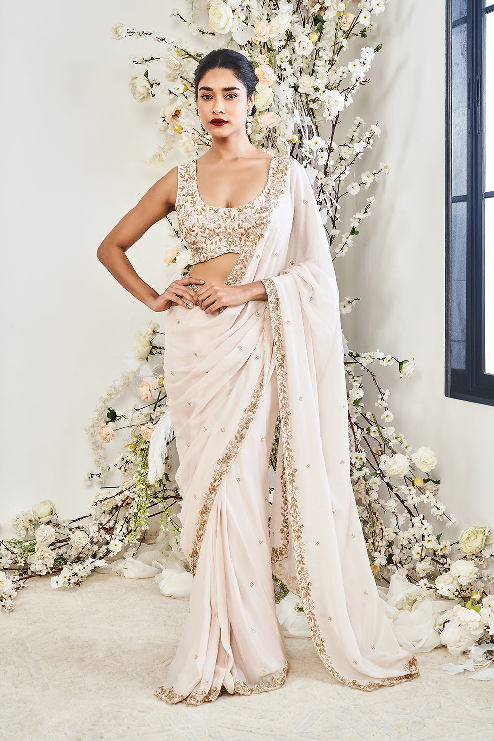 Powder Pink Saree