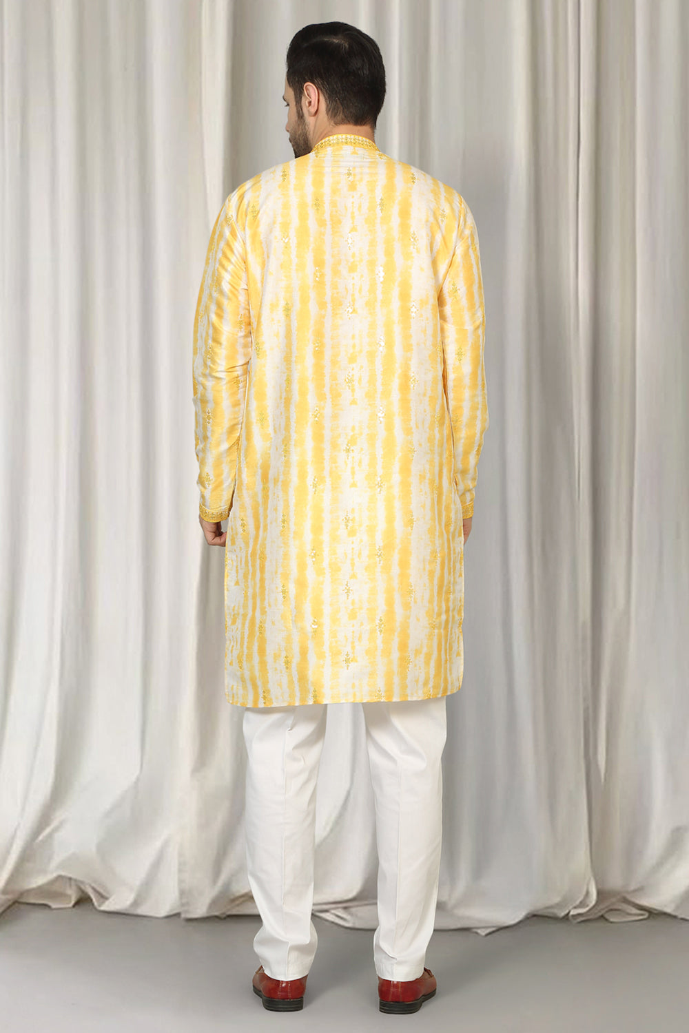Prajwal Tie Dye Embroidered Kurta With Back Elastic Pants