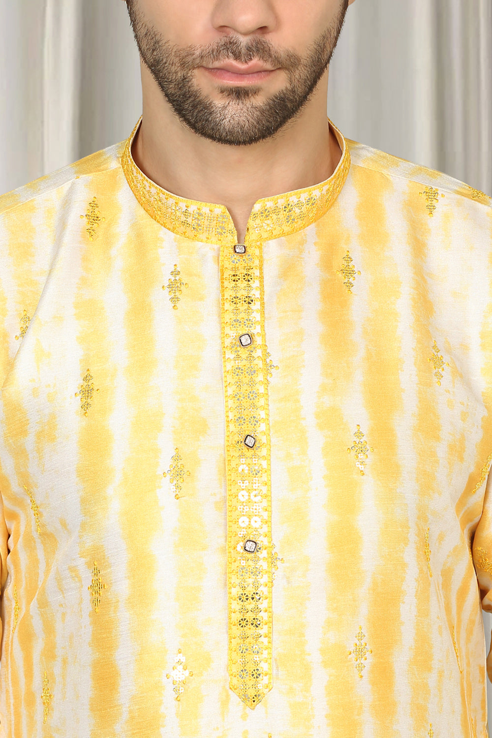 Prajwal Tie Dye Embroidered Kurta With Back Elastic Pants