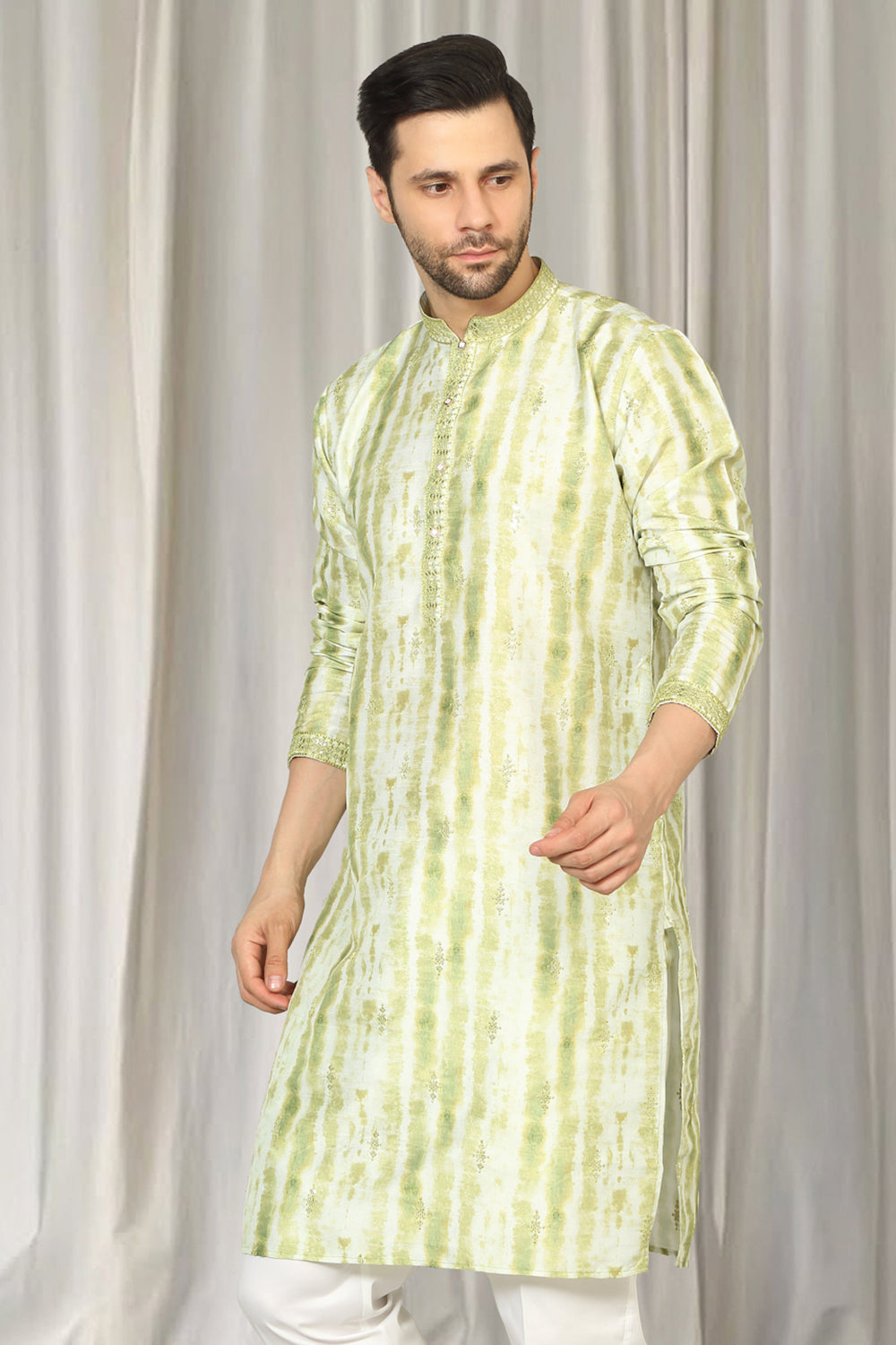 Prajwal Tie Dye Embroidered Kurta With Back Elastic Pants