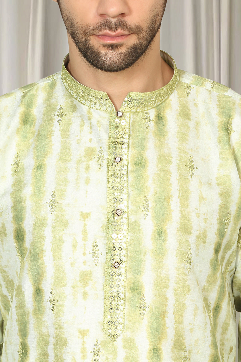 Prajwal Tie Dye Embroidered Kurta With Back Elastic Pants