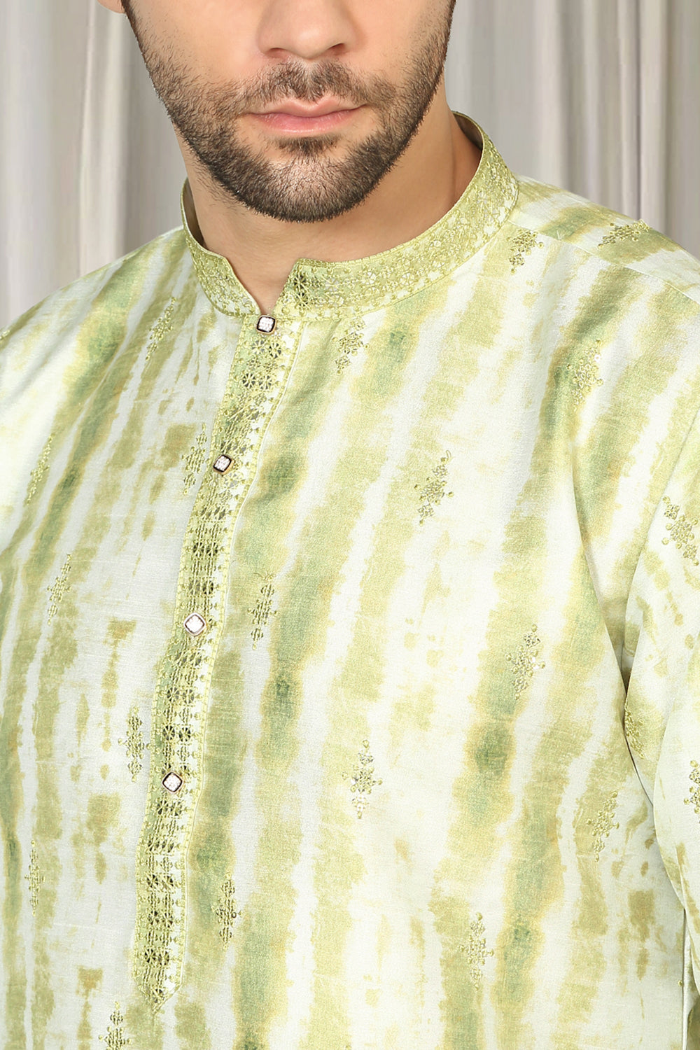 Prajwal Tie Dye Embroidered Kurta With Back Elastic Pants