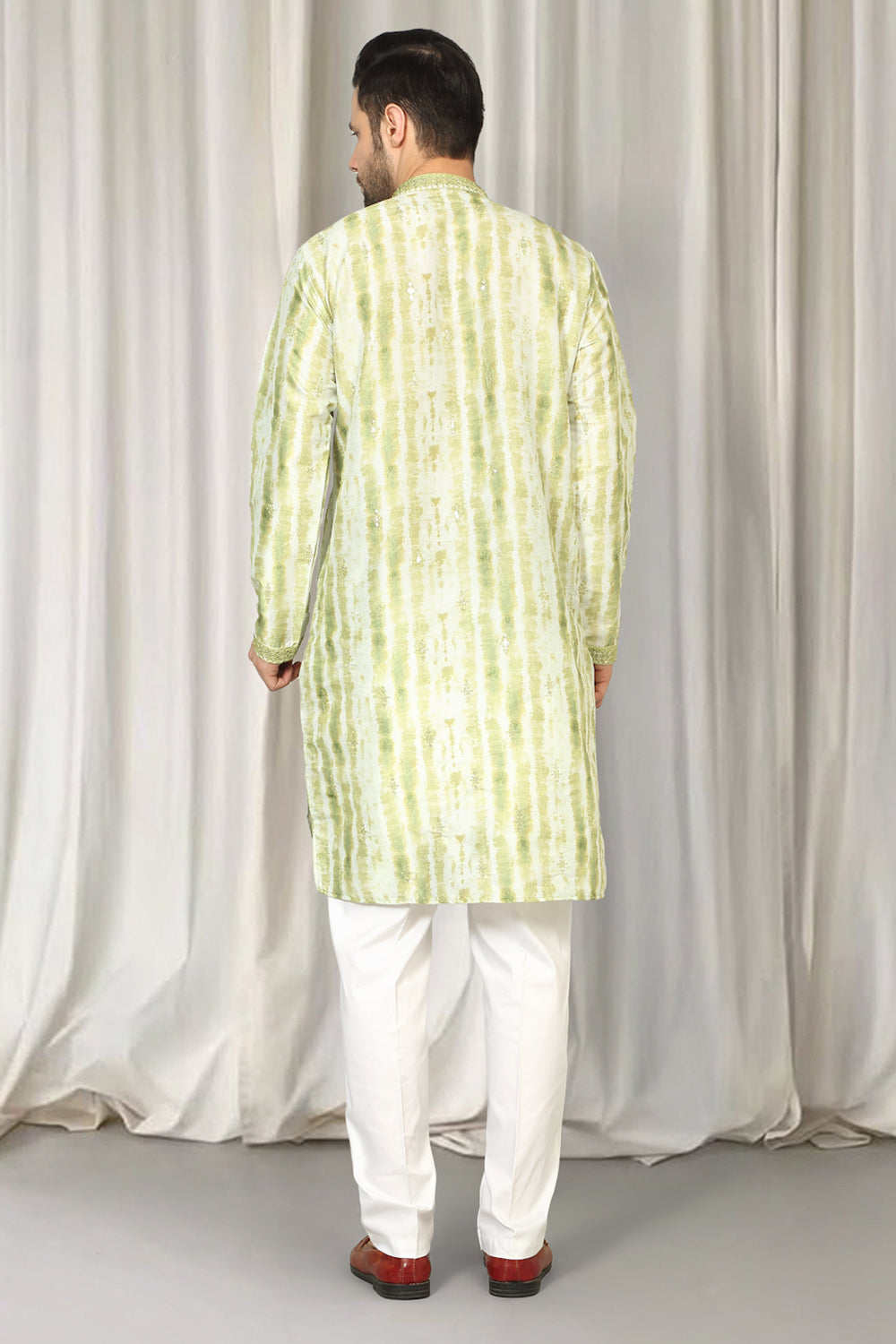 Prajwal Tie Dye Embroidered Kurta With Back Elastic Pants