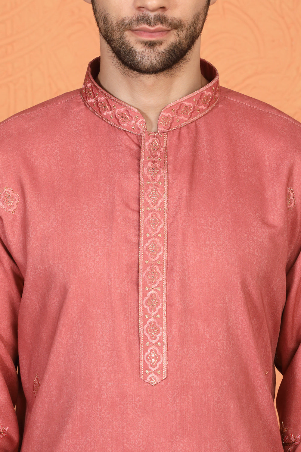 Printed Embroidered Kurta with Back Elastic Pants