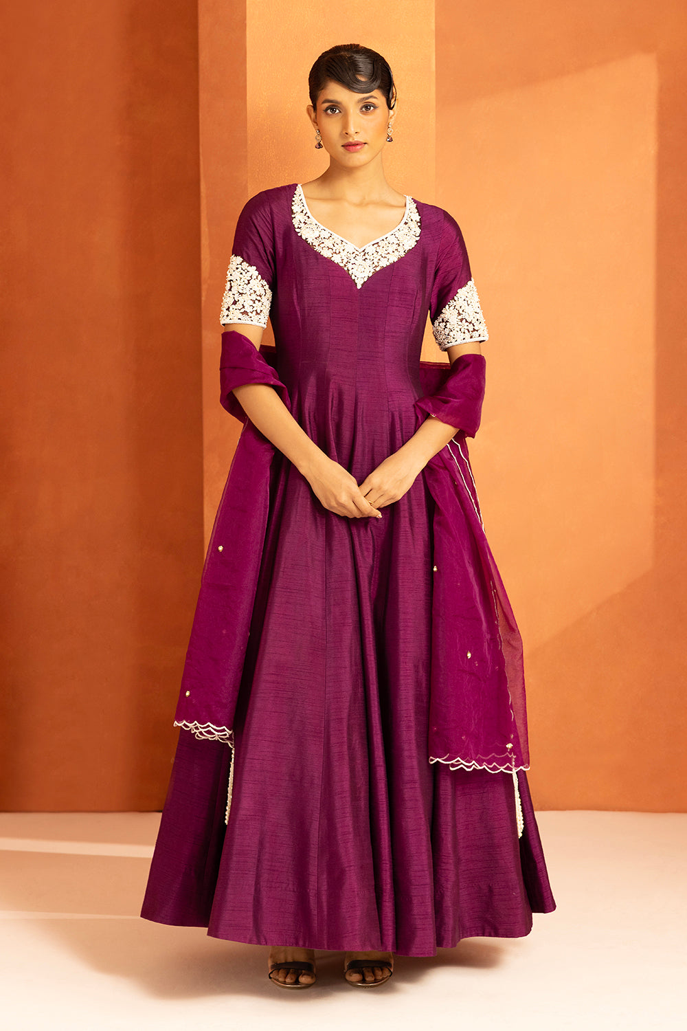 Purple Anarkali Set