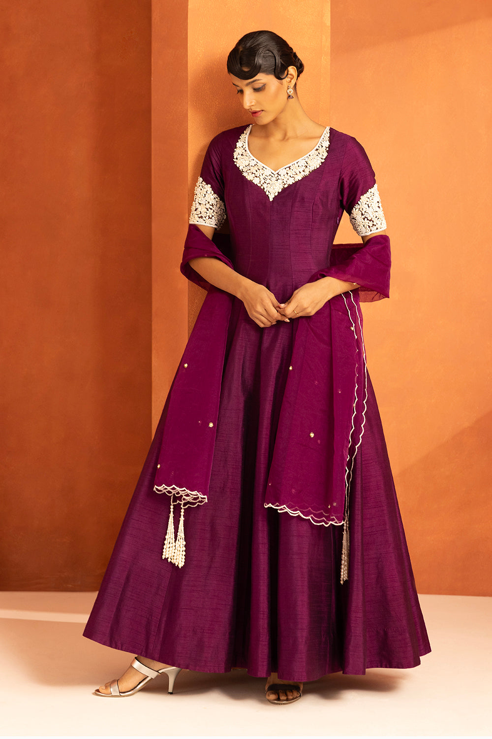 Purple Anarkali Set