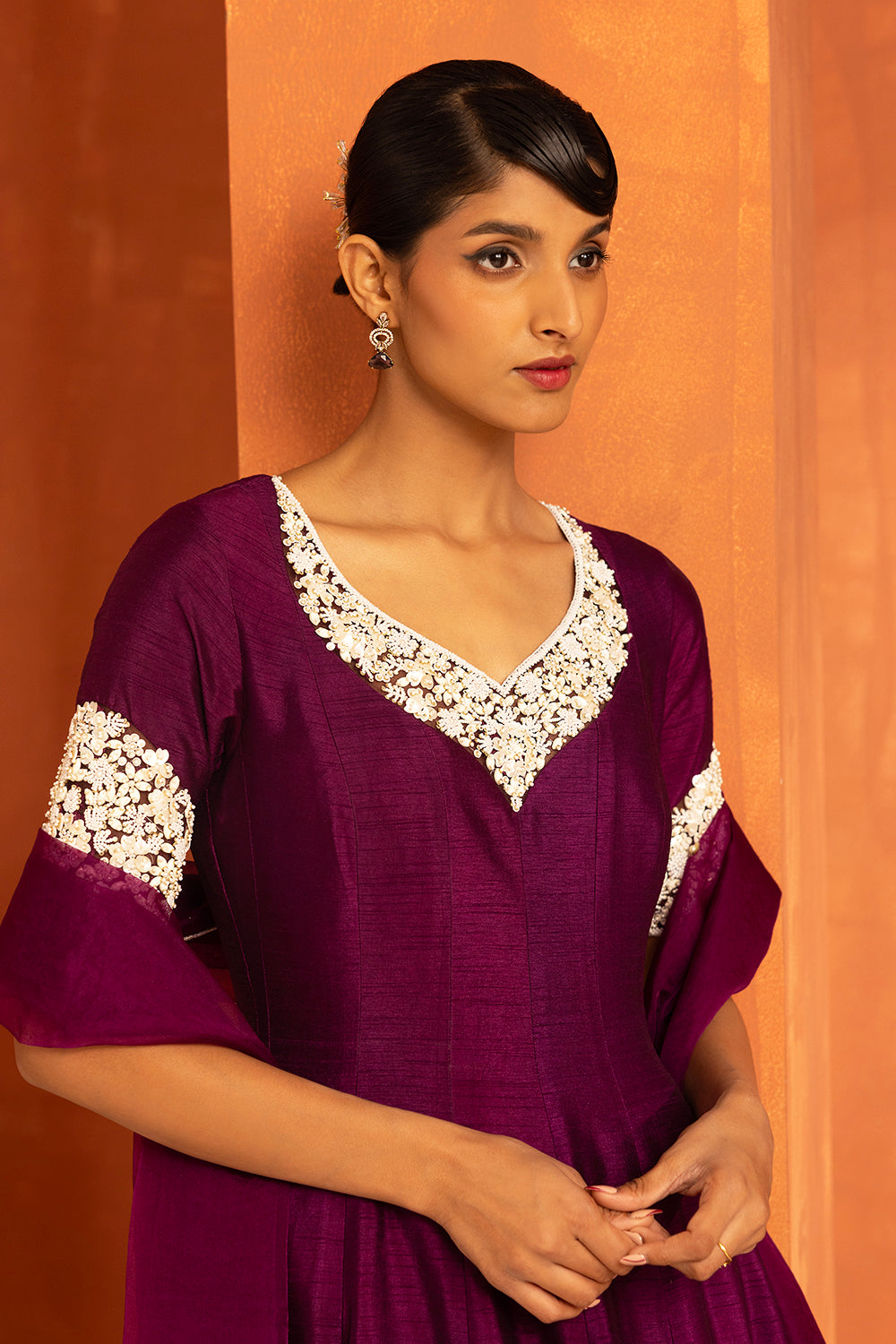 Purple Anarkali Set