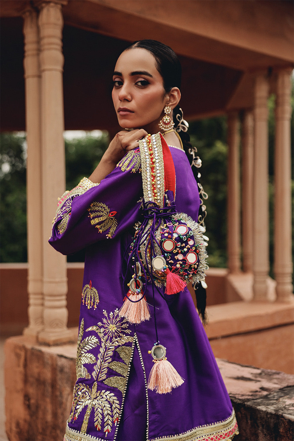 Purple Mehfil Dhoti Set