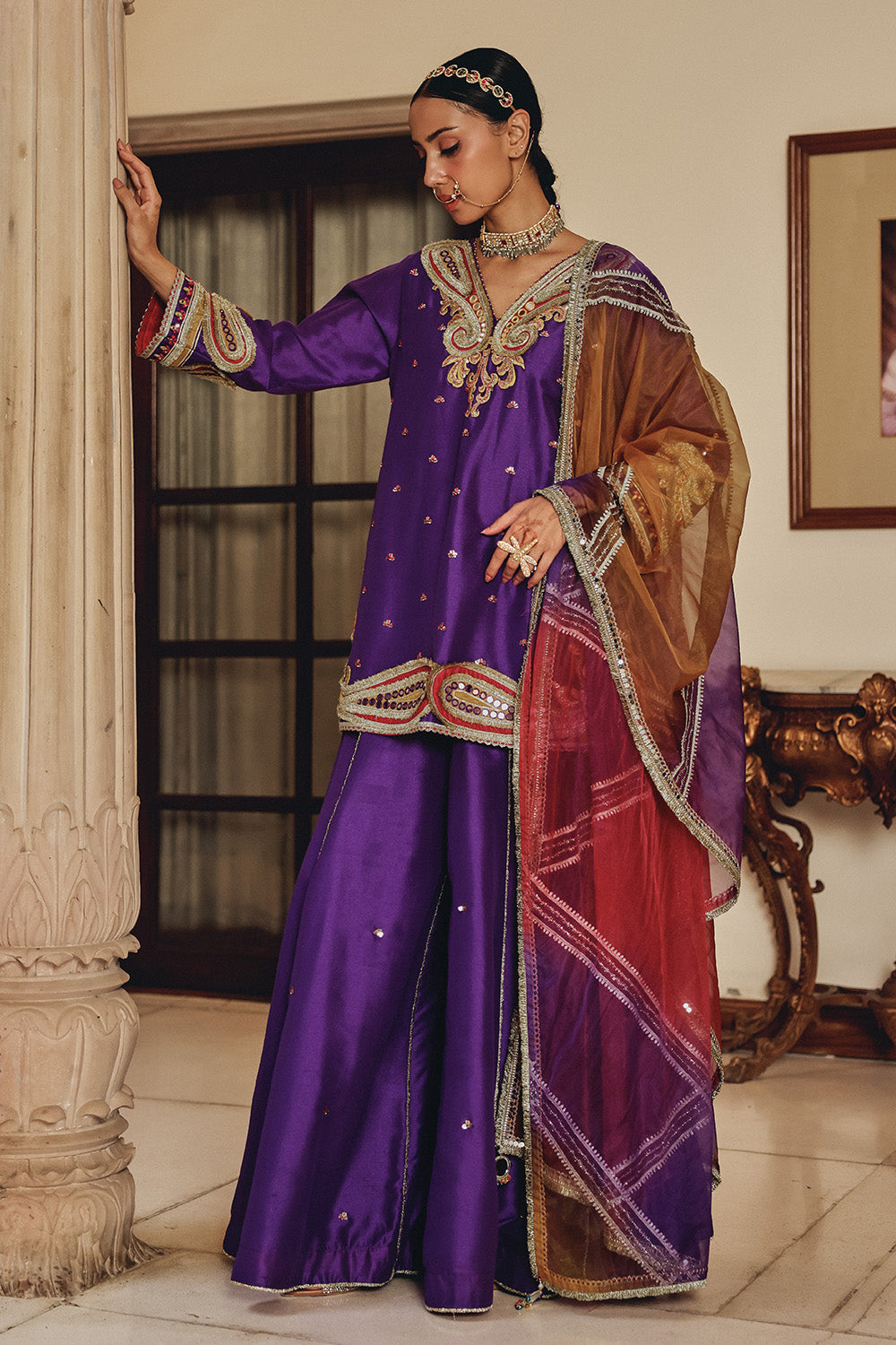 Purple Raatrani Elegance Sharara Set