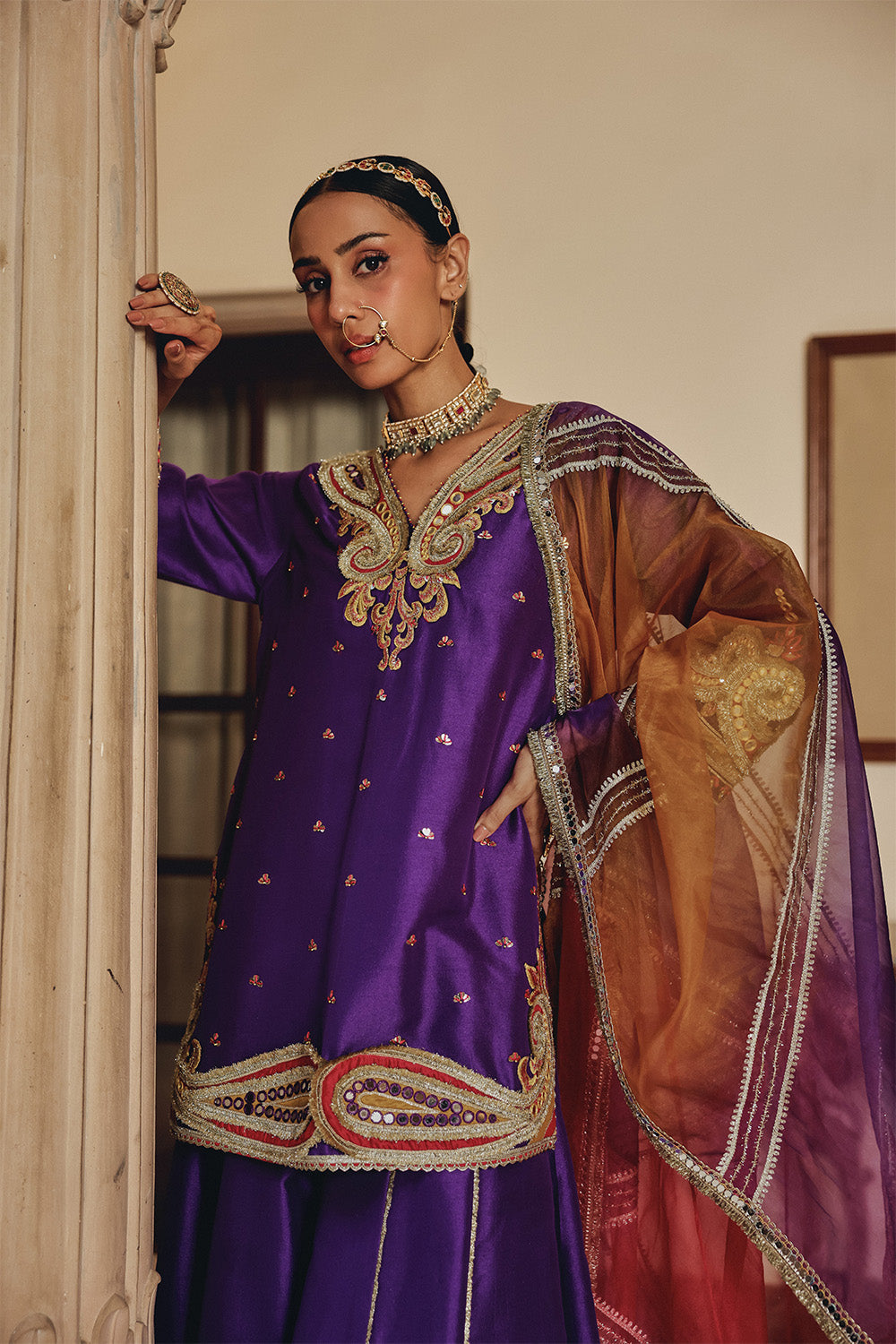 Purple Raatrani Elegance Sharara Set