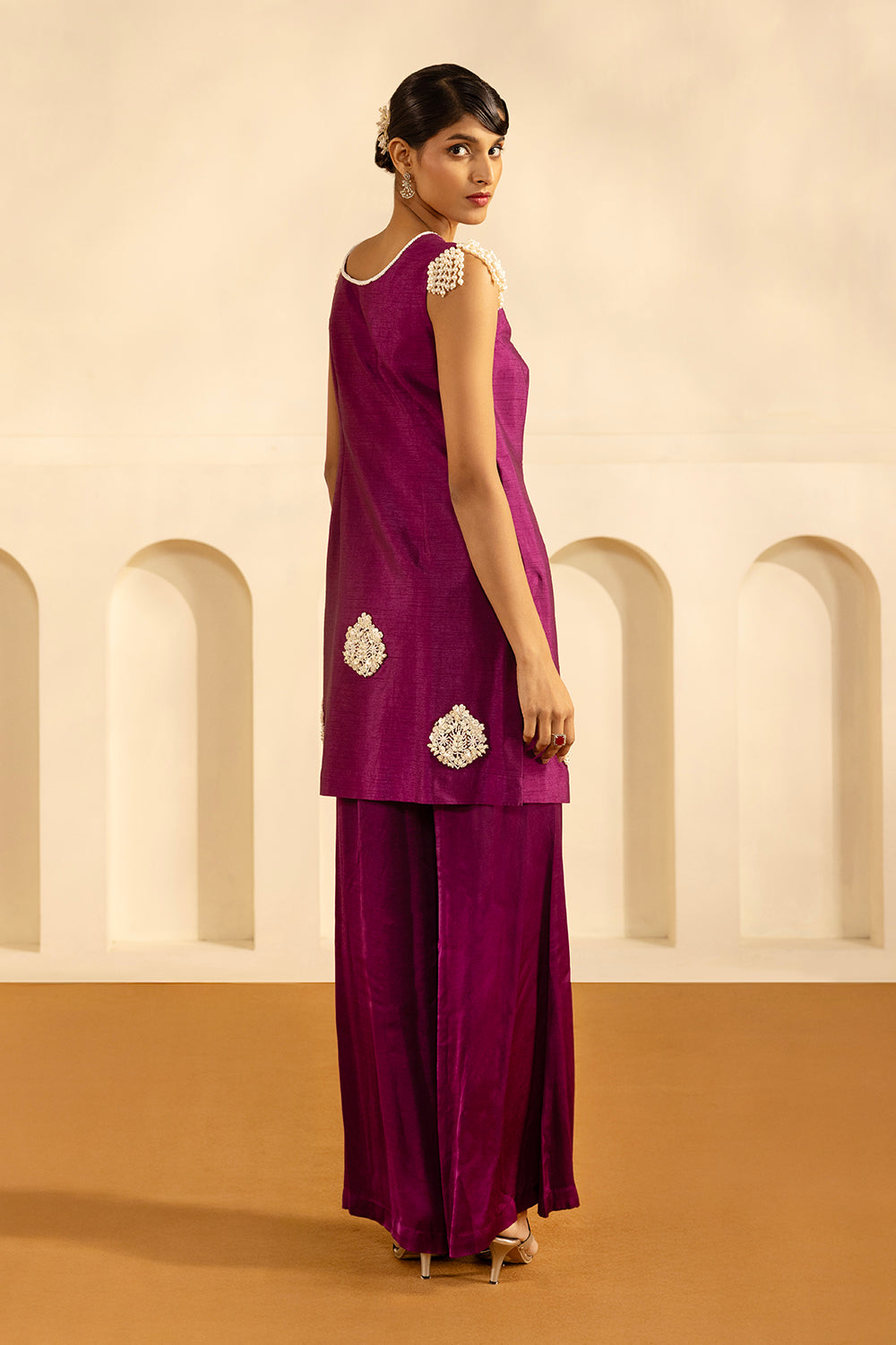 Purple Short Kurta Set