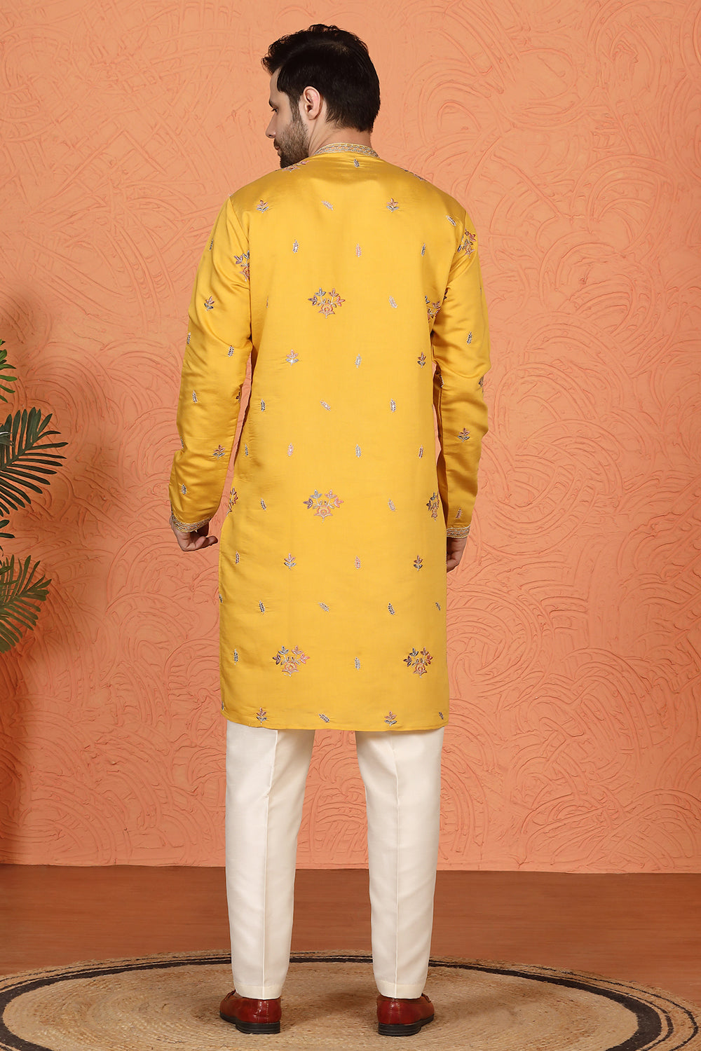 Pushp Gram Embroidered Kurta with Back Elastic Pants
