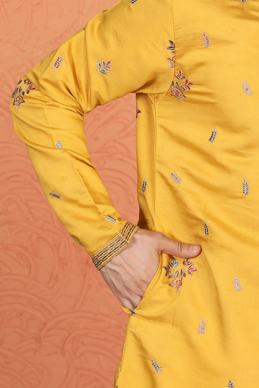 Pushp Gram Embroidered Kurta with Back Elastic Pants