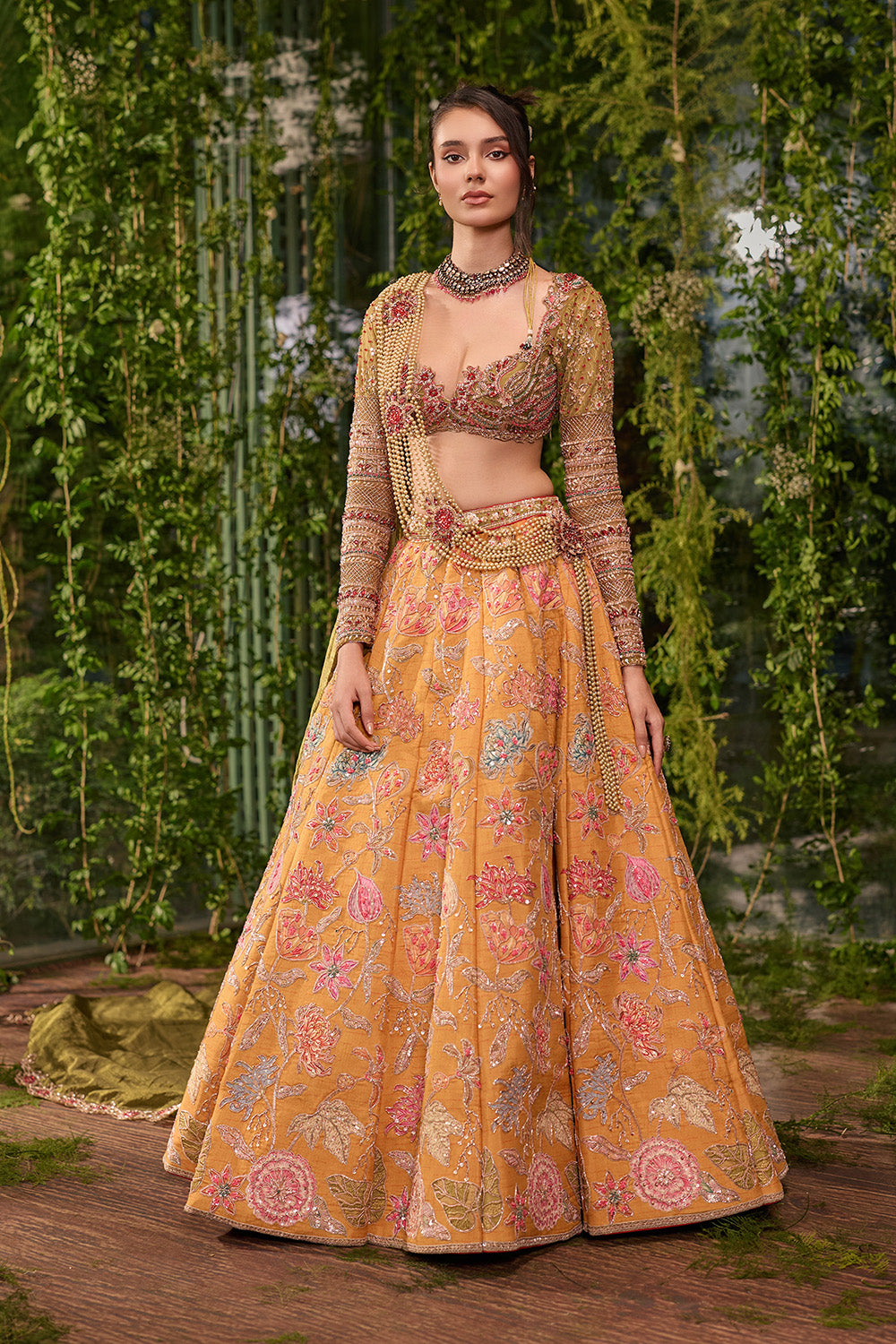 Pushp Raga- The Pearls Trail Lehenga