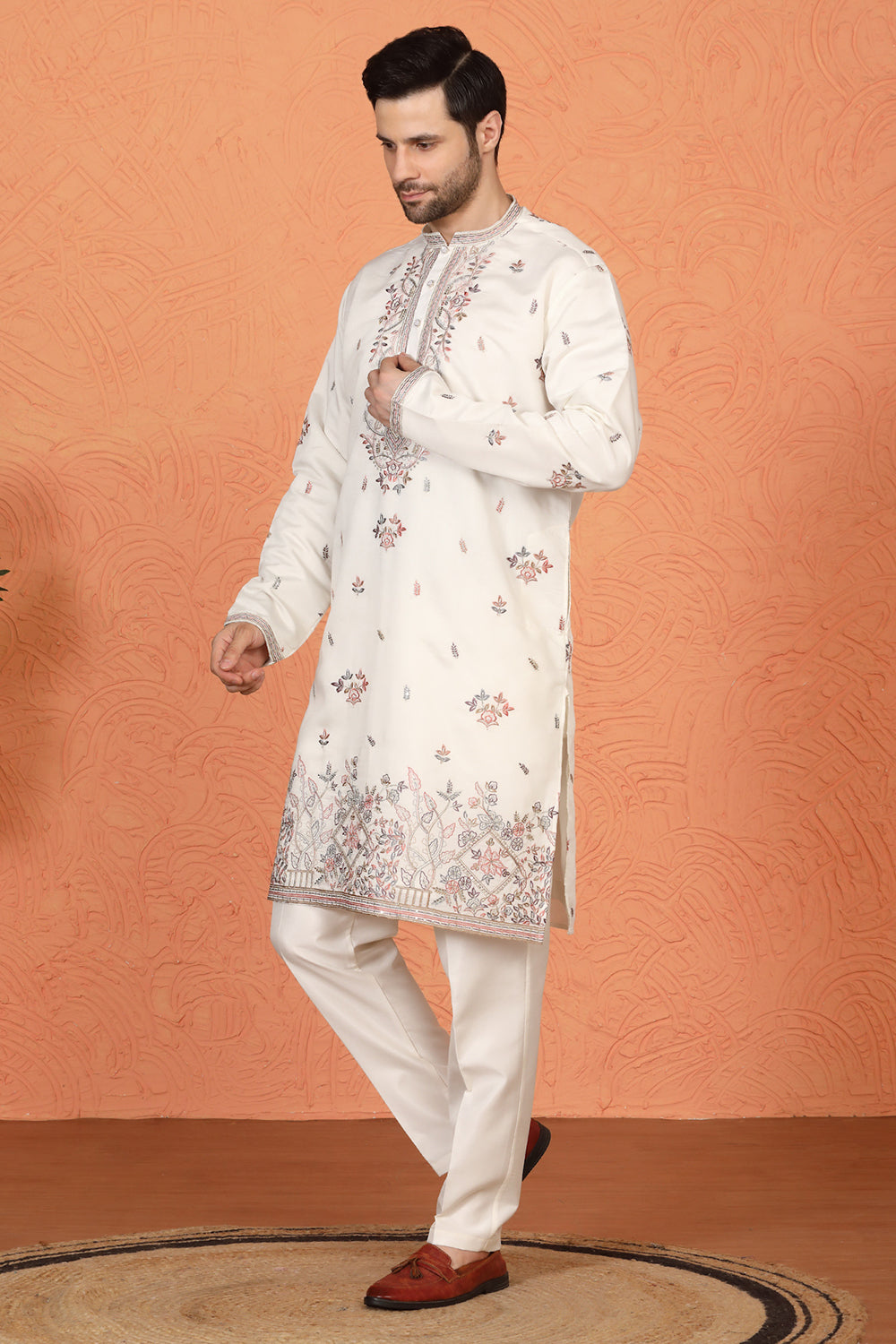 Pushp Samaaroh All Over Embroidered Kurta with Back Elastic Pants
