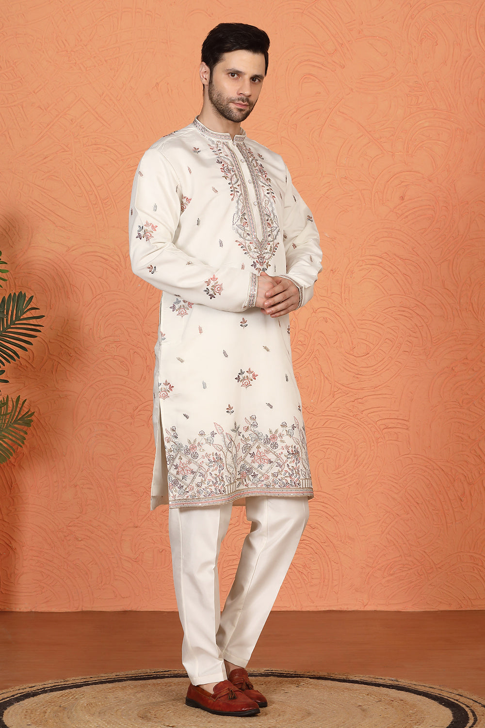 Pushp Samaaroh All Over Embroidered Kurta with Back Elastic Pants