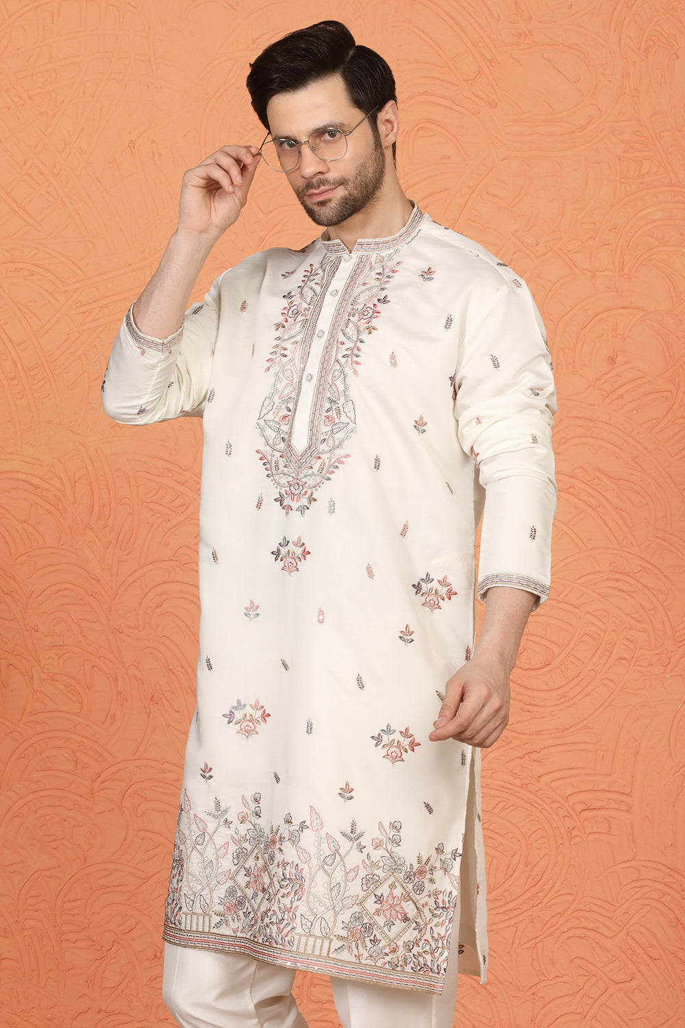 Pushp Samaaroh All Over Embroidered Kurta with Back Elastic Pants