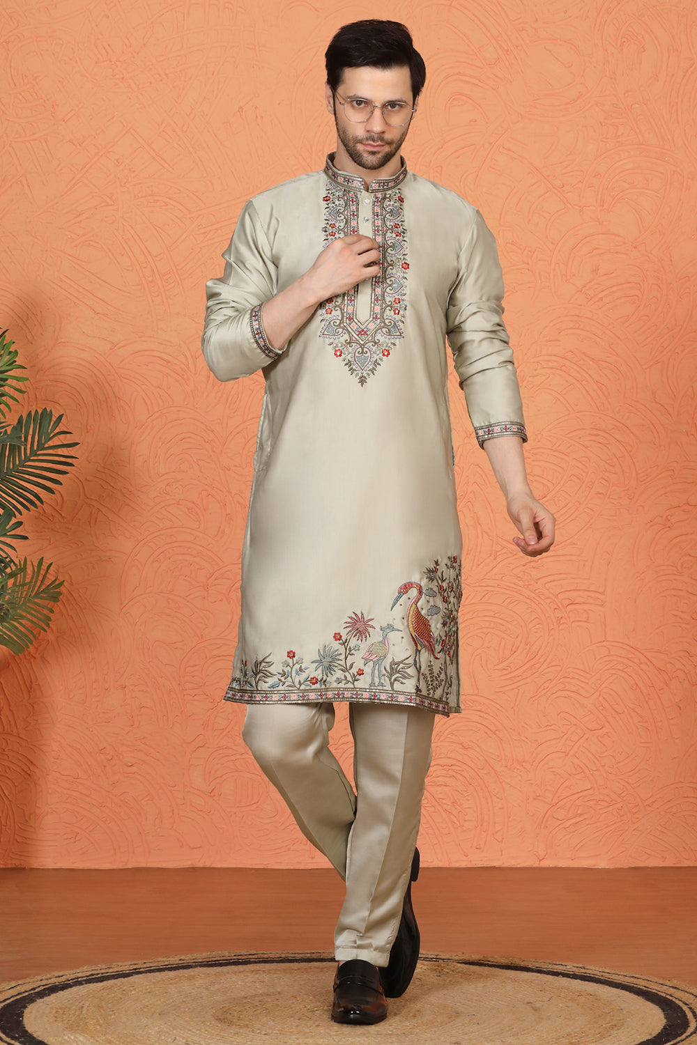 Pushp-Van Embroidered Kurta with Back Elastic Pants