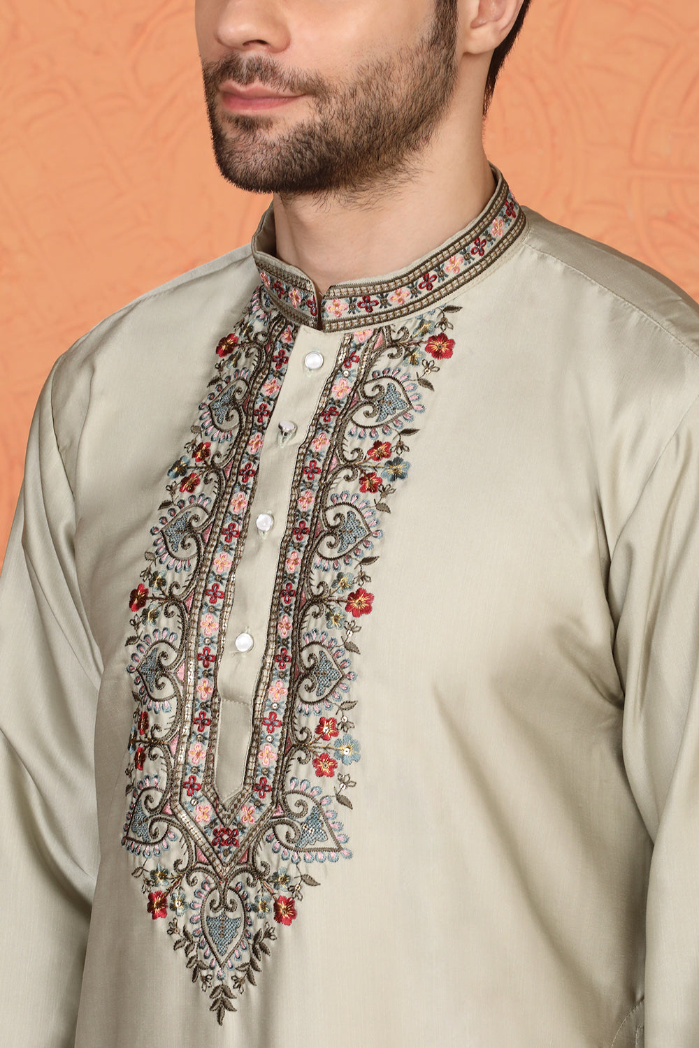 Pushp-Van Embroidered Kurta with Back Elastic Pants