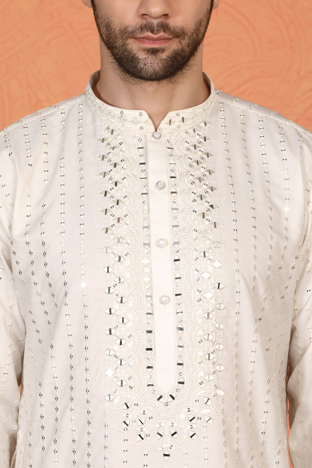 Raas Mirror Embroidered Kurta with Back Elastic Pants And Dupatta