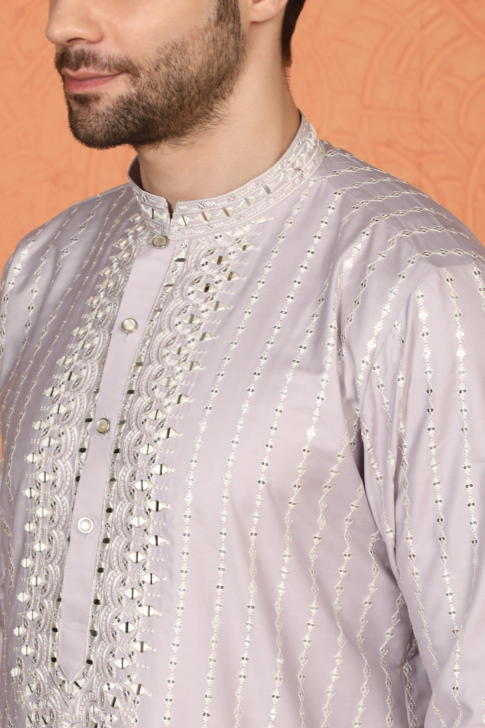 Raas Mirror Embroidered Kurta with Loose Fit Parallel Pants And Dupatta